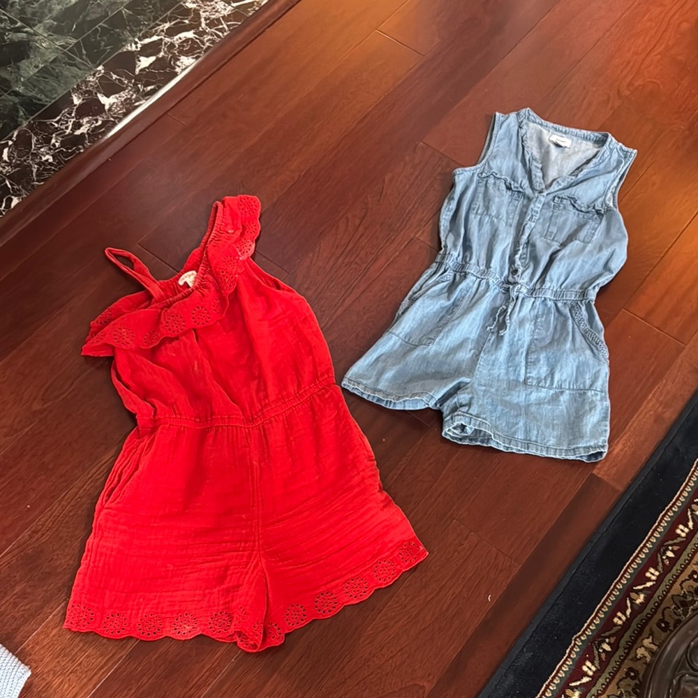 Red and Blue Kids Romper Set